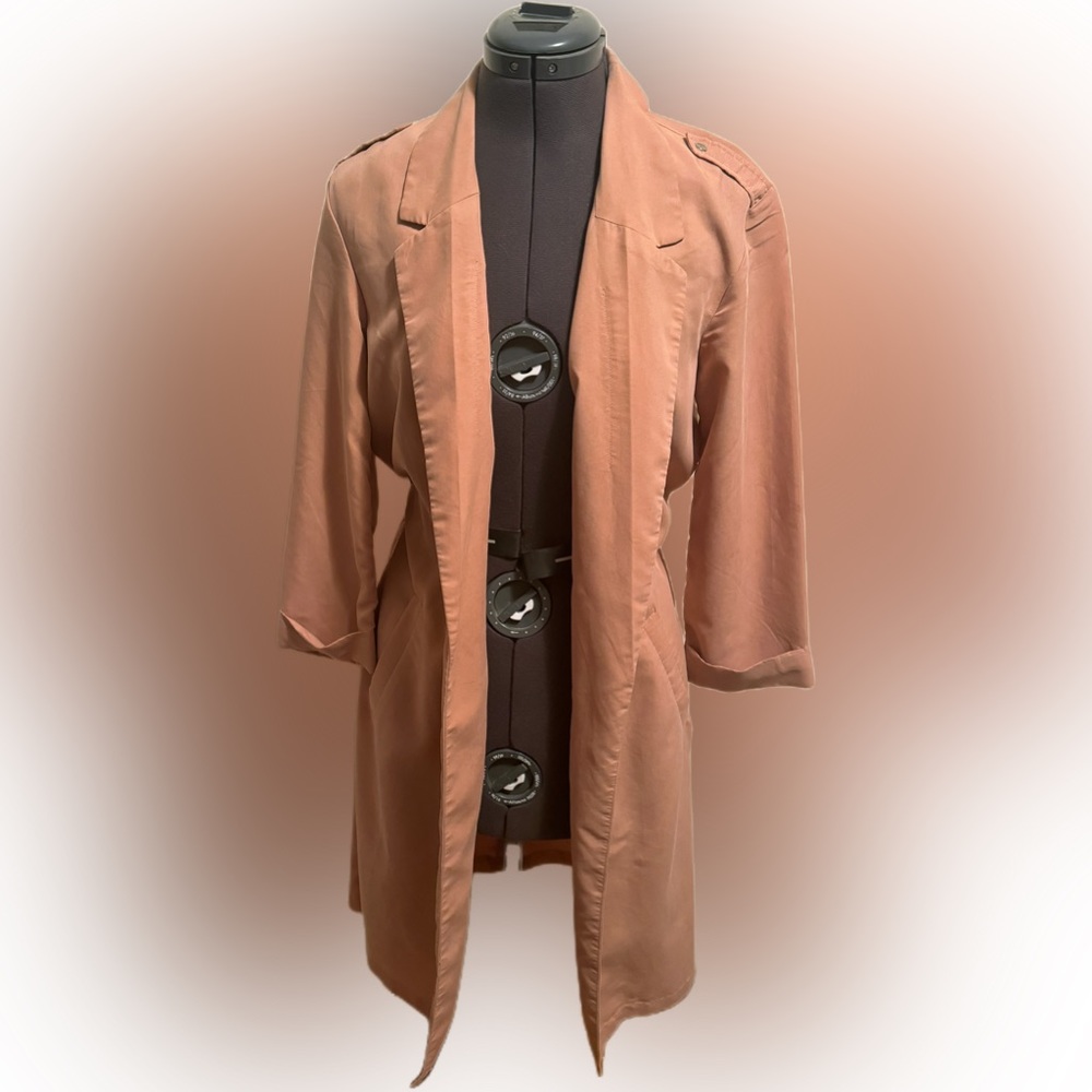 H&M Divided Lightweight Trench Coat Size Small Pale Pink Jacket
